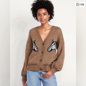 Brown Horse Pattern Sweater From Old Navy